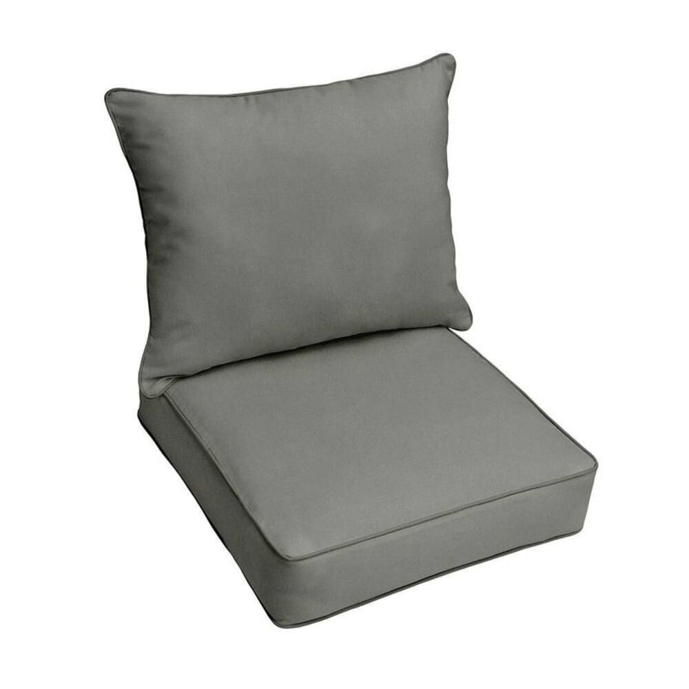 Sunbrella 2pc Outdoor Deep Seat Pillow and Cushion Set Spa Green/Ivory